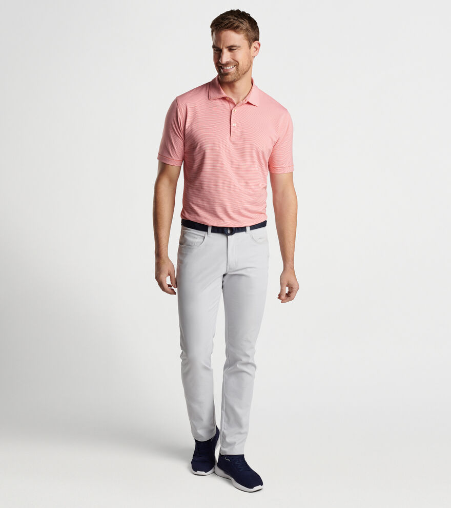 Peter Millar Jubilee Stripe Performance Polo - Havana Pink