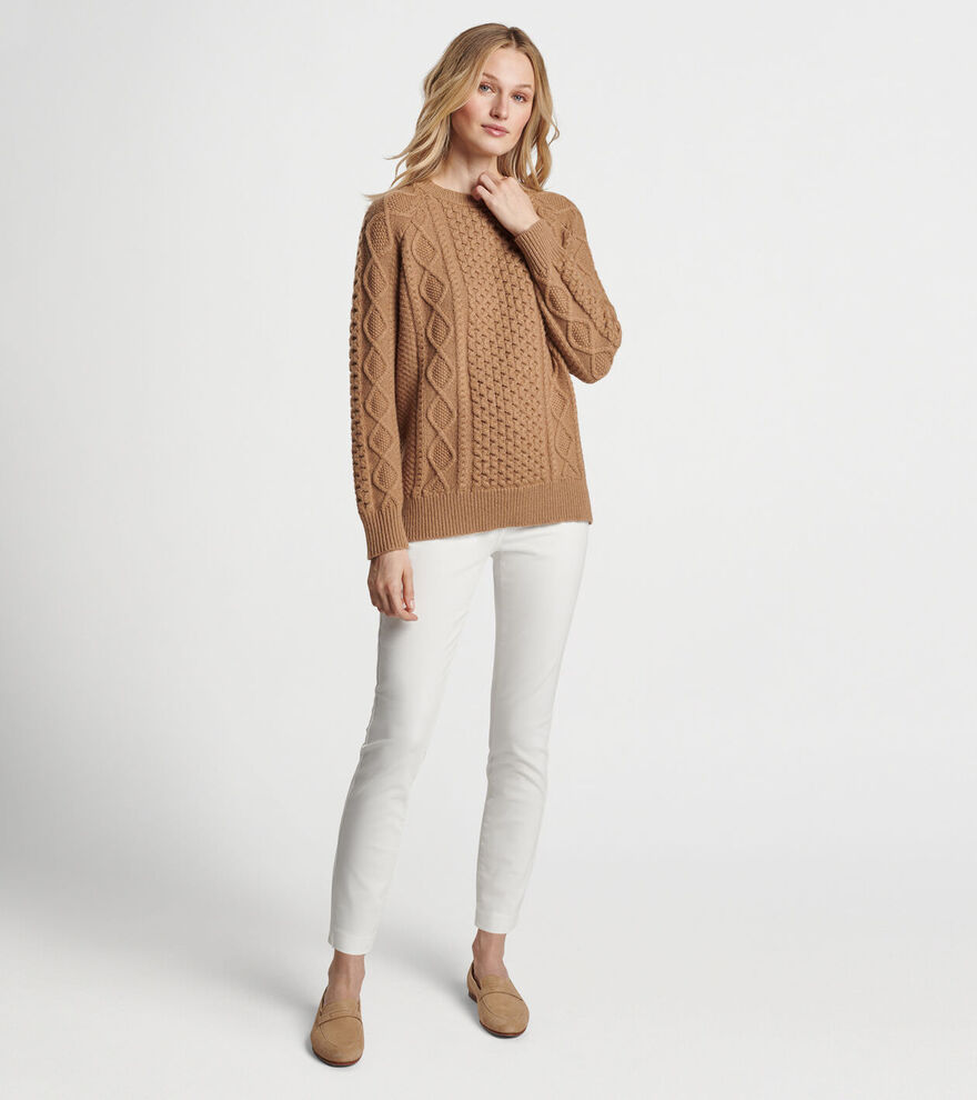 Grace Cable Knit Crew Sweater image number 1