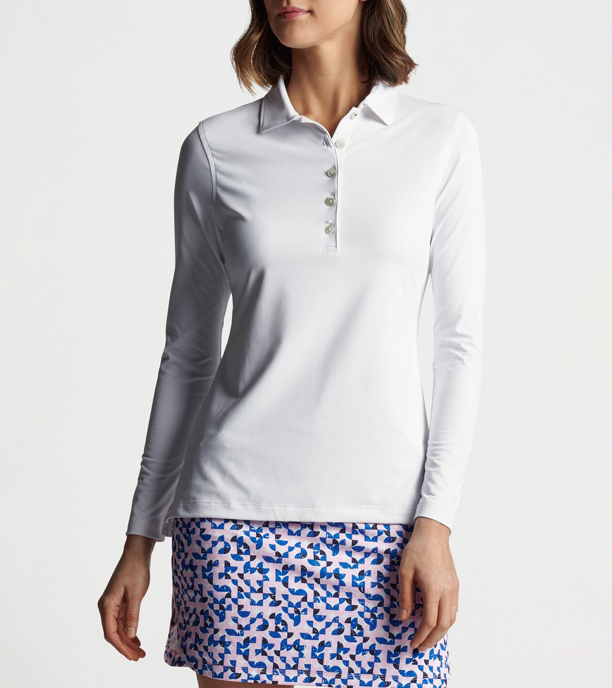 white polo long sleeve for ladies