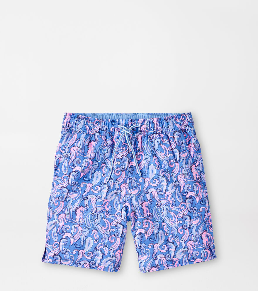 Seahorse Paisley Youth Swim Trunk | Youth Apparel | Peter Millar