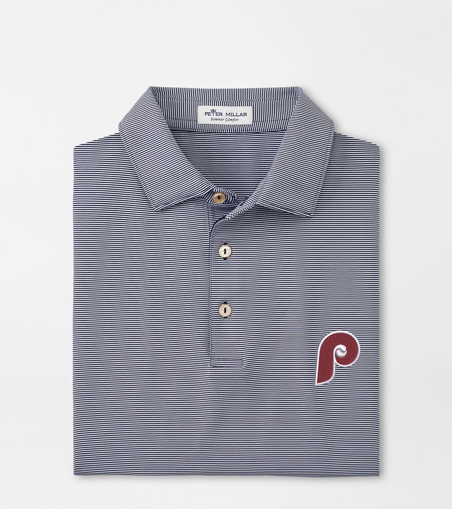 Cooperstown Philadelphia Phillies Jubilee Stripe Performance Polo image number 1