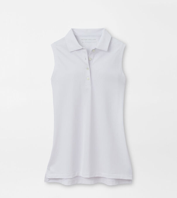 Sleeveless Banded Button Polo