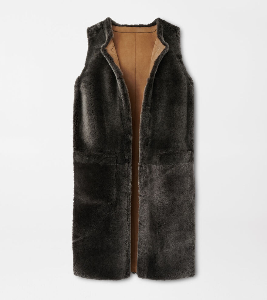 Amelie Reversible Shearling Long Vest image number 7