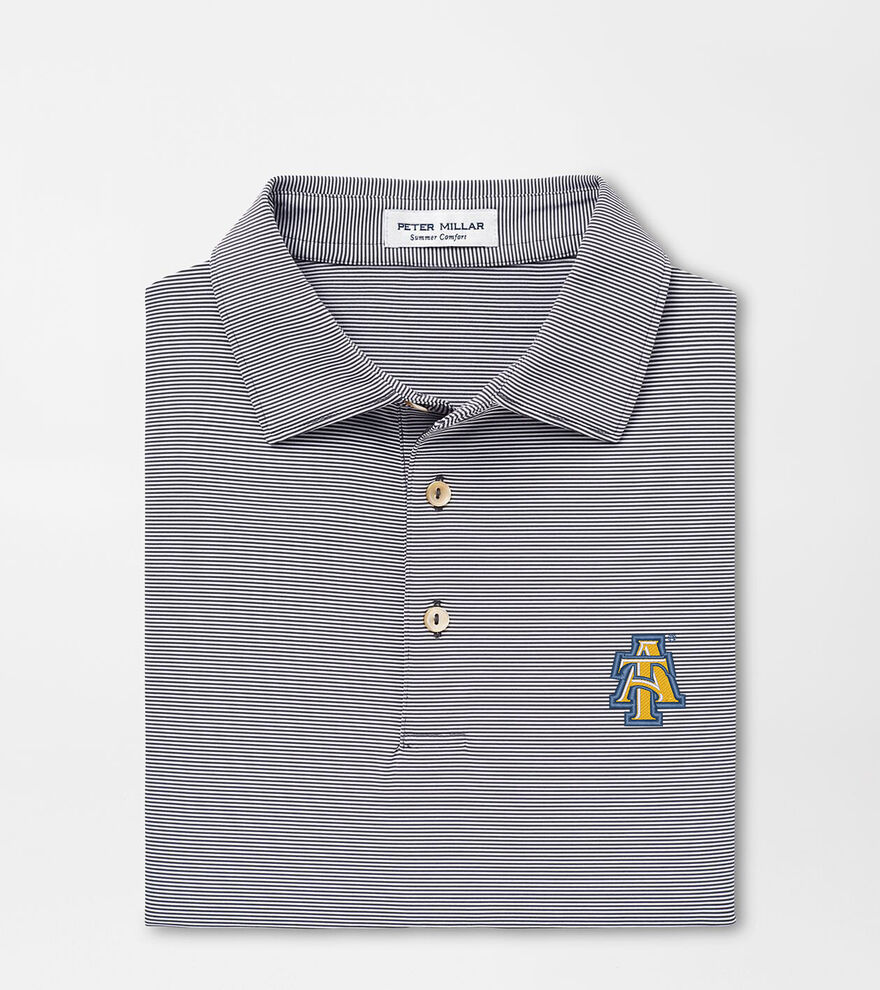 NC A&T Jubilee Stripe Performance Polo image number 1