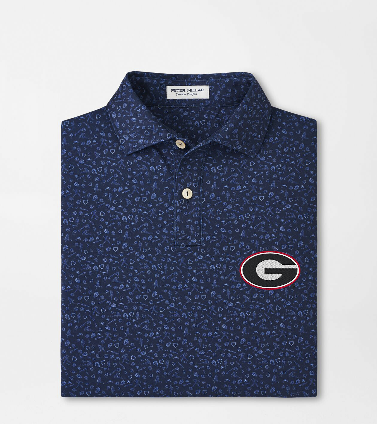 Peter Millar Georgia Bulldogs Pocket Polo - Charcoal Custom - Size M - New store