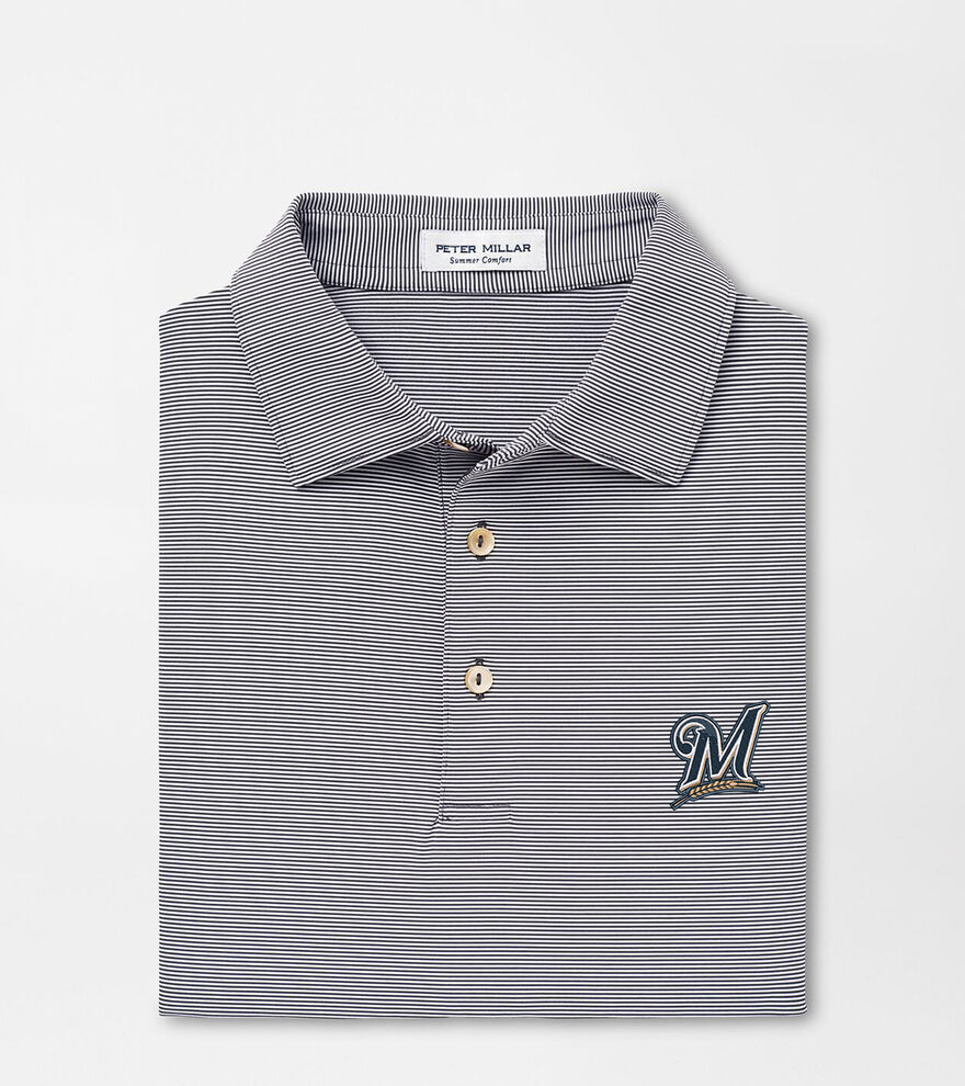 Cooperstown Milwaukee Brewers Jubilee Stripe Performance Polo image number 1