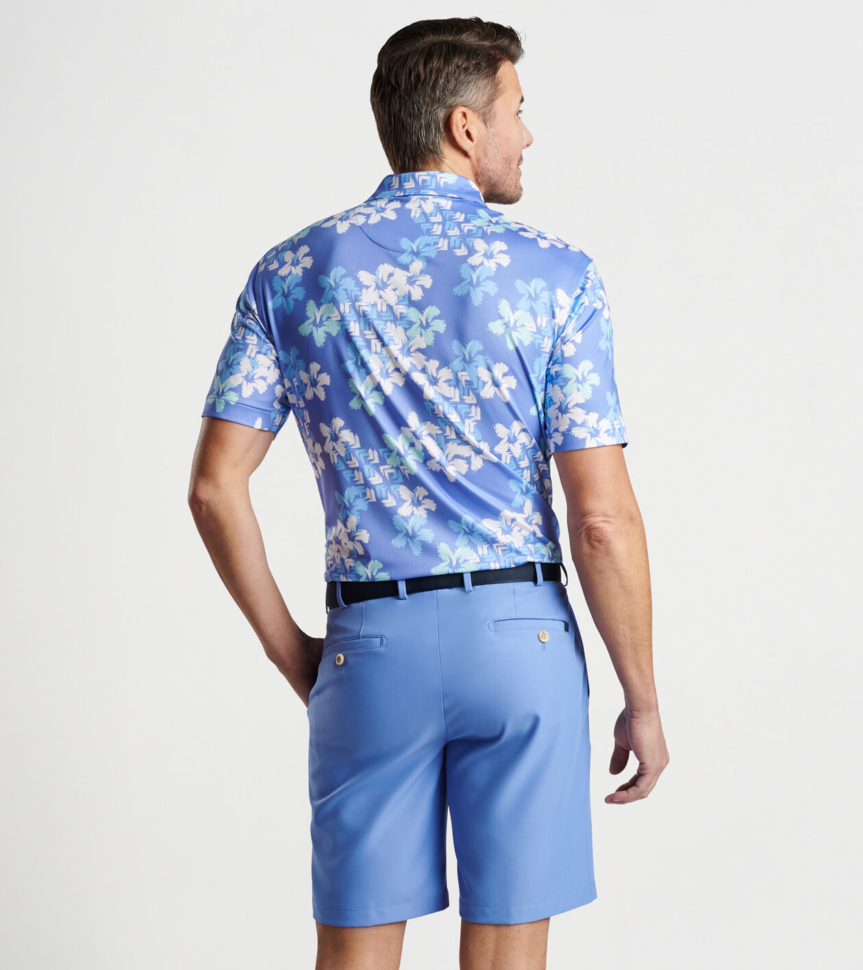 Abstract Floral Performance Jersey Polo