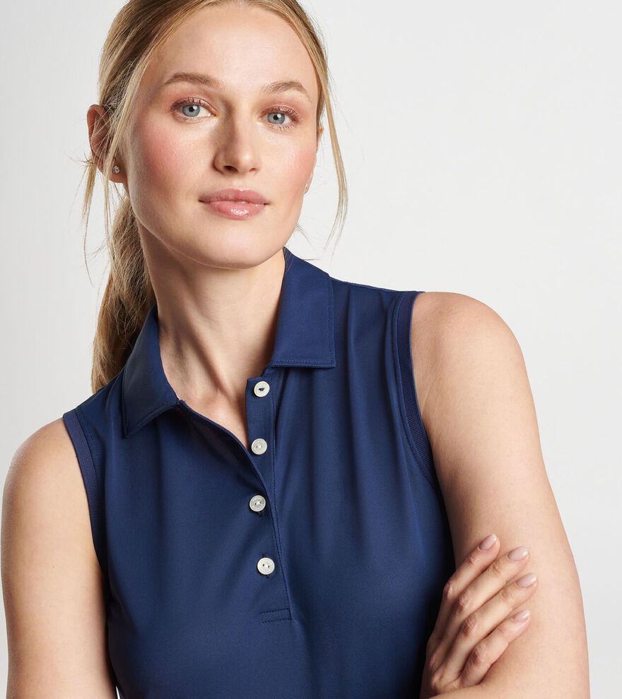 Sleeveless Banded Button Polo image number 5