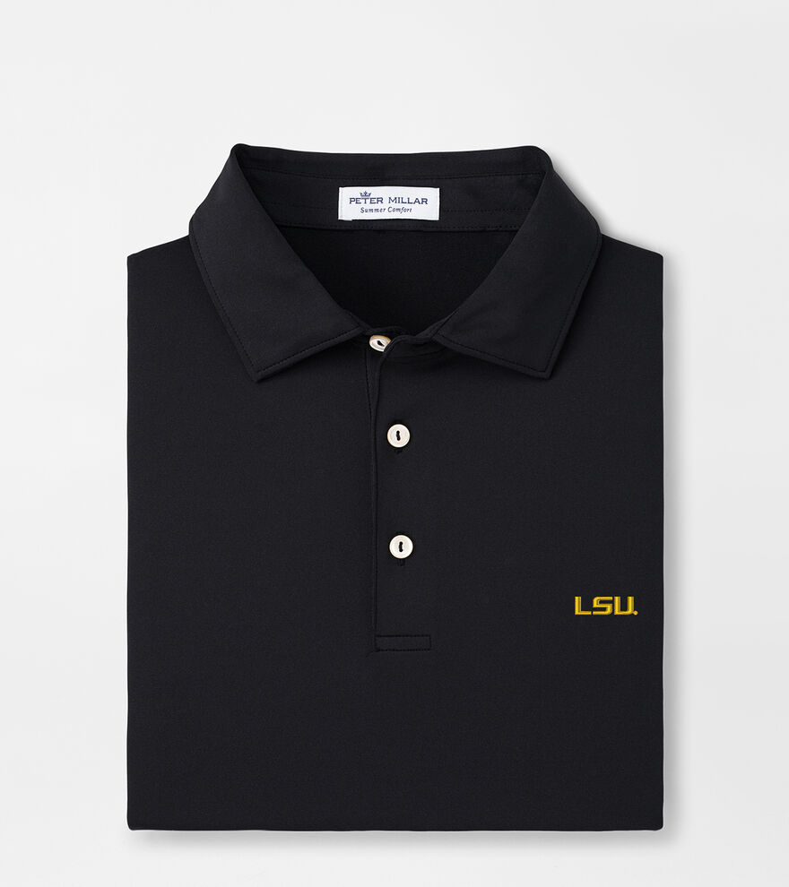 LSU Solid Performance Jersey Polo (Sean Self Collar) image number 1