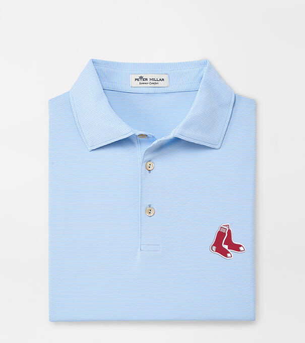 Cooperstown Boston Red Sox Jubilee Stripe Performance Polo