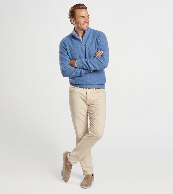 Crescent Waffle Quarter-Zip Sweater