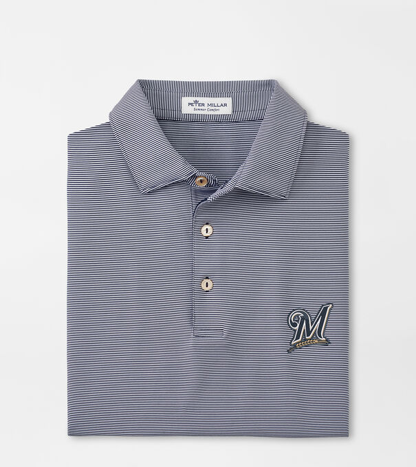 Cooperstown Milwaukee Brewers Jubilee Stripe Performance Polo