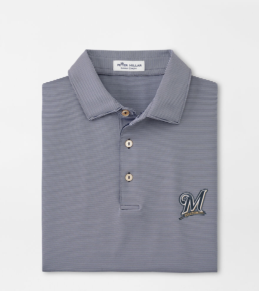 Cooperstown Milwaukee Brewers Jubilee Stripe Performance Polo image number 1