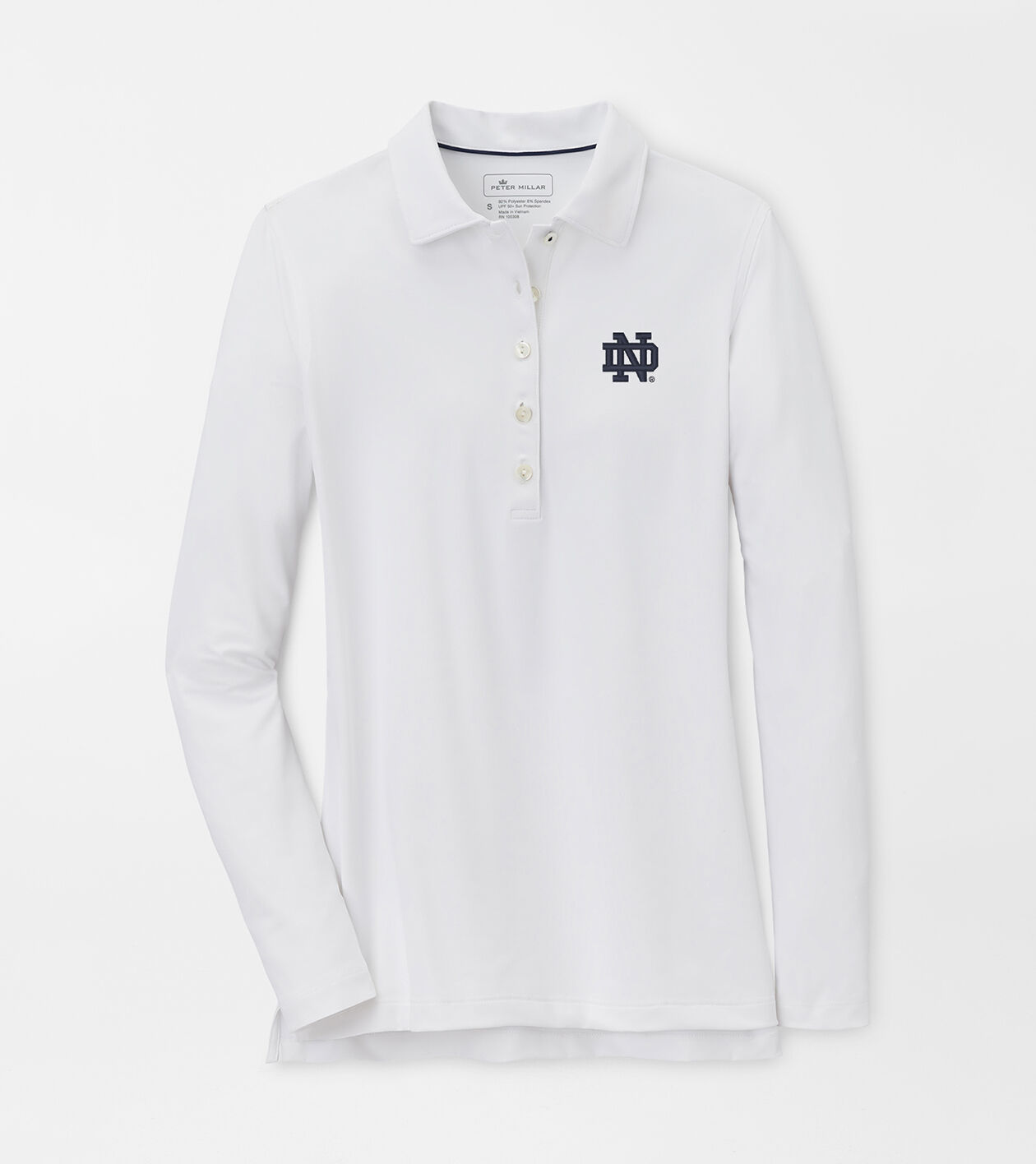 notre dame long sleeve polo