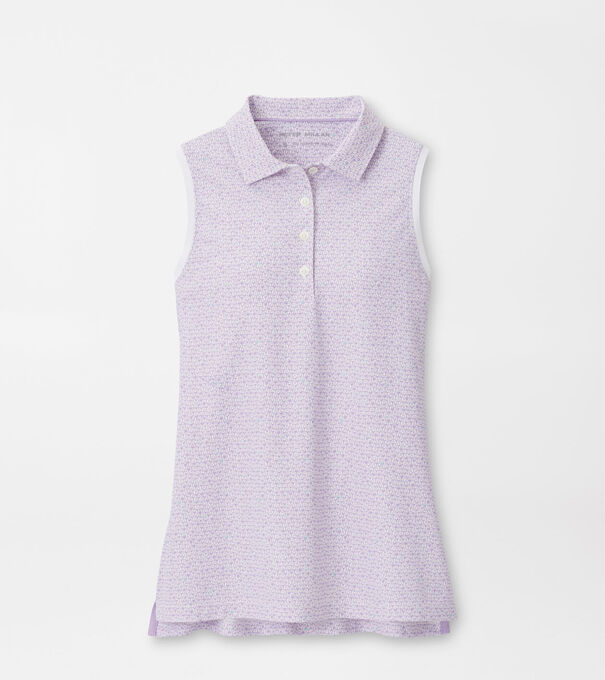 Sip and Swing Banded Sport Mesh Sleeveless Button Polo