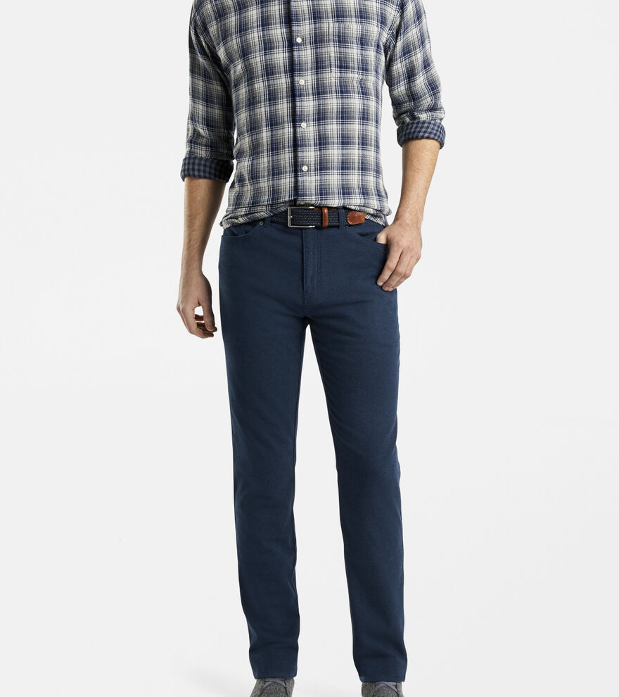 Flannel Five-Pocket Pant in Carob Brown by Peter Millar - Hansen's Clothing