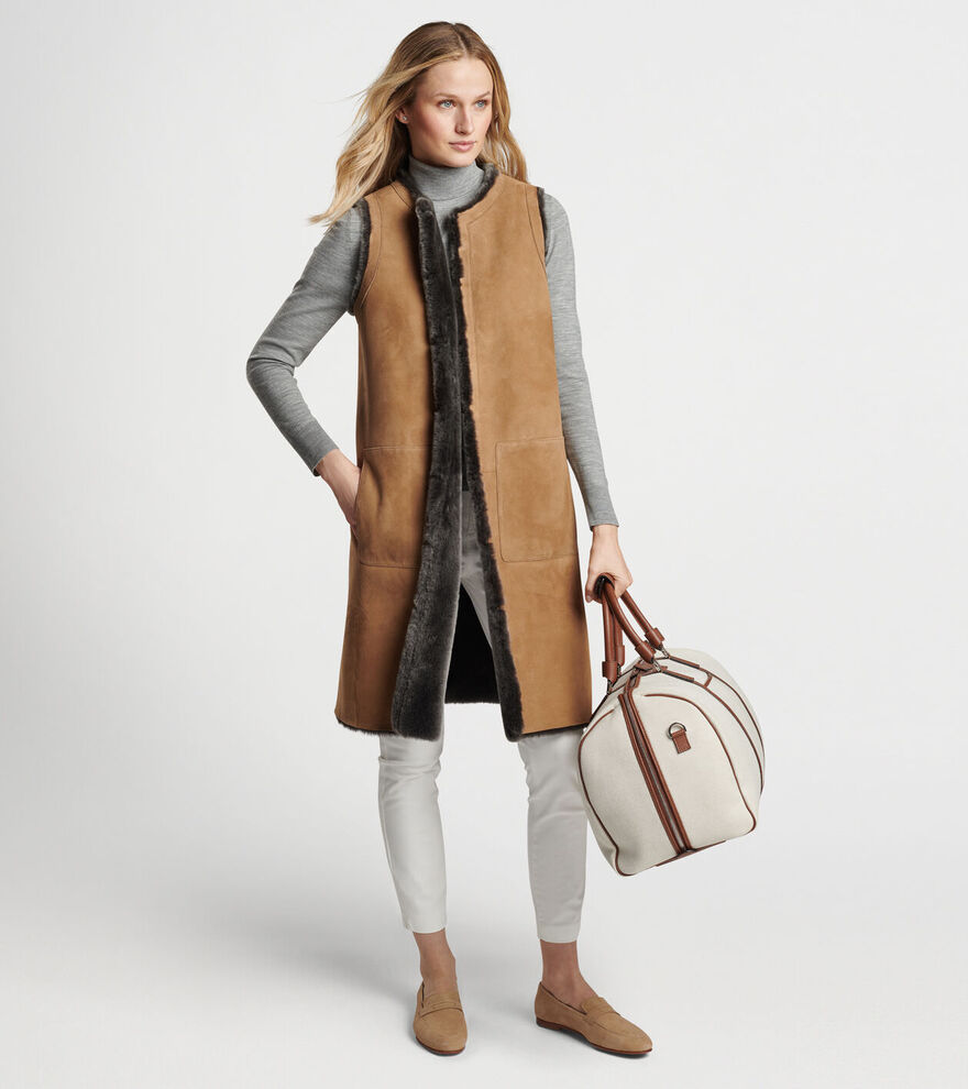 Amelie Reversible Shearling Long Vest image number 1