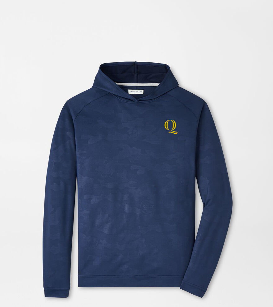 Quinnipiac Pine Logo Camo Performance Hoodie image number 1