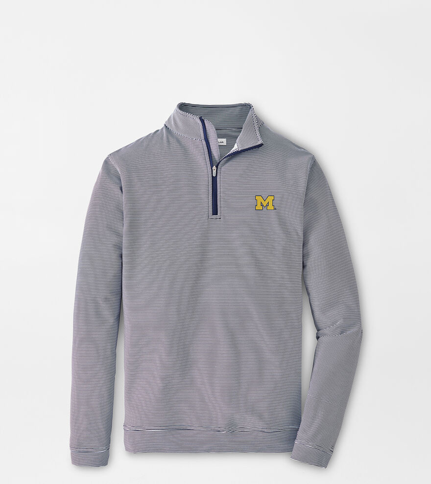 Michigan Perth Sugar Stripe Performance Quarter-Zip image number 1