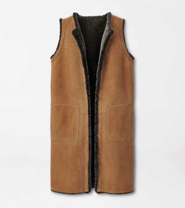 Amelie Reversible Shearling Long Vest