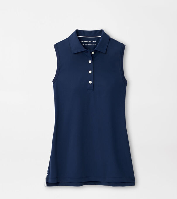 Sleeveless Banded Button Polo