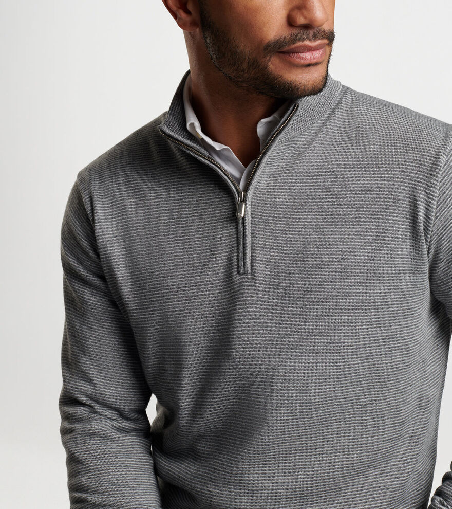 Canton Stripe Quarter Zip Sweater image number 4