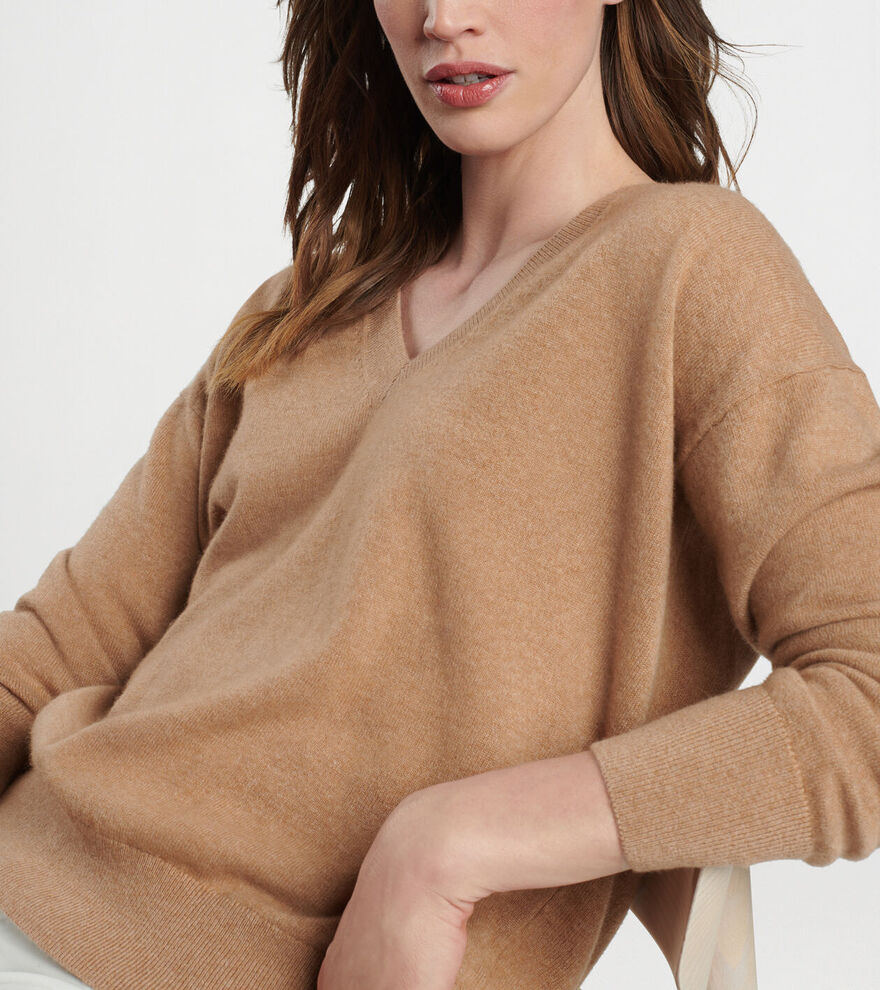 Women's Artisan Crafted Cashmere V-Neck Sweater image number 5