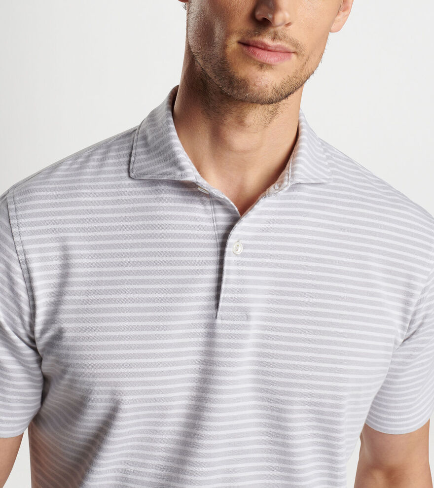 Albatross Stripe Cotton Blend Piqué Polo image number 5