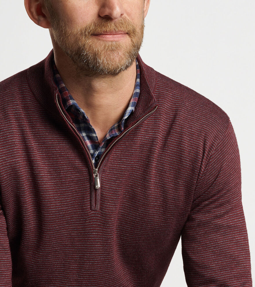 Canton Stripe Quarter Zip Sweater image number 4