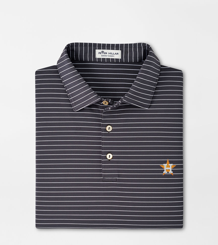 Men's Houston Astros Peter Millar Navy Mills Stripe Polo