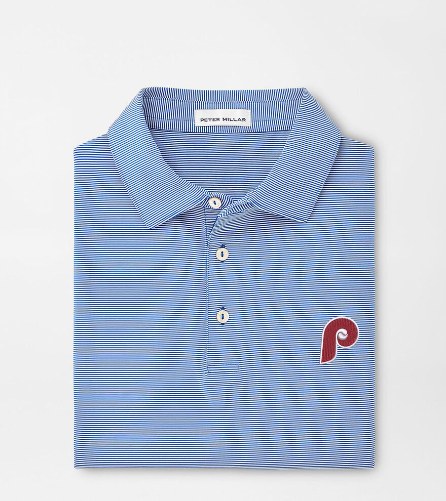 Cooperstown Philadelphia Phillies Jubilee Stripe Performance Polo image number 1