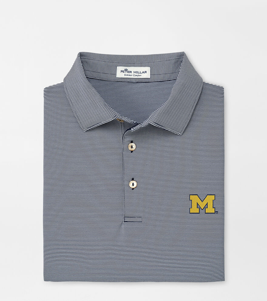 Michigan Jubilee Stripe Performance Polo image number 1