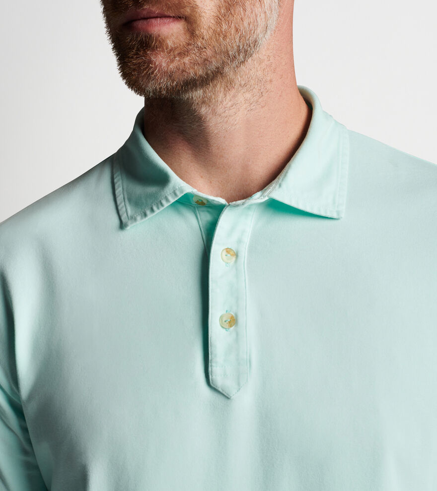 Lava Wash Jersey Long-Sleeve Polo | Men's Polo Shirts | Peter Millar