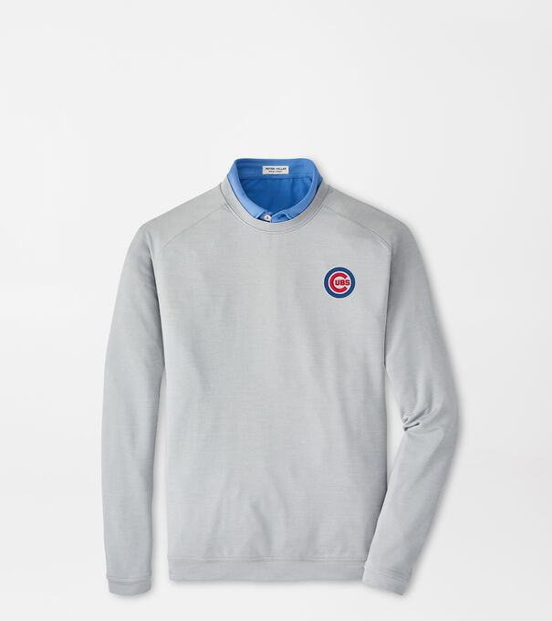 Men's Chicago Cubs Long Sleeve Polyester Blue & White Pinstriped  Pullover Shirt