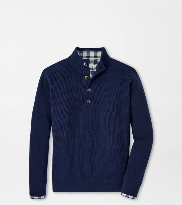 Ruxton Rib Button Mock Sweater