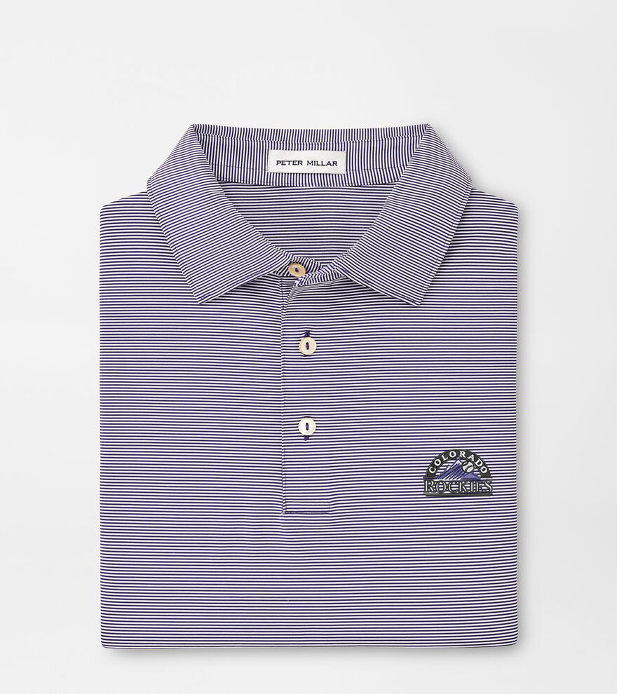 Cooperstown Colorado Rockies Jubilee Stripe Performance Polo image number 1