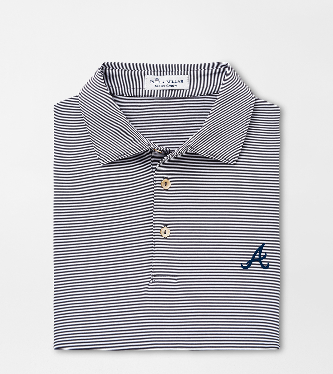 Atlanta Braves Peter Millar Mills Stripe Polo - Red