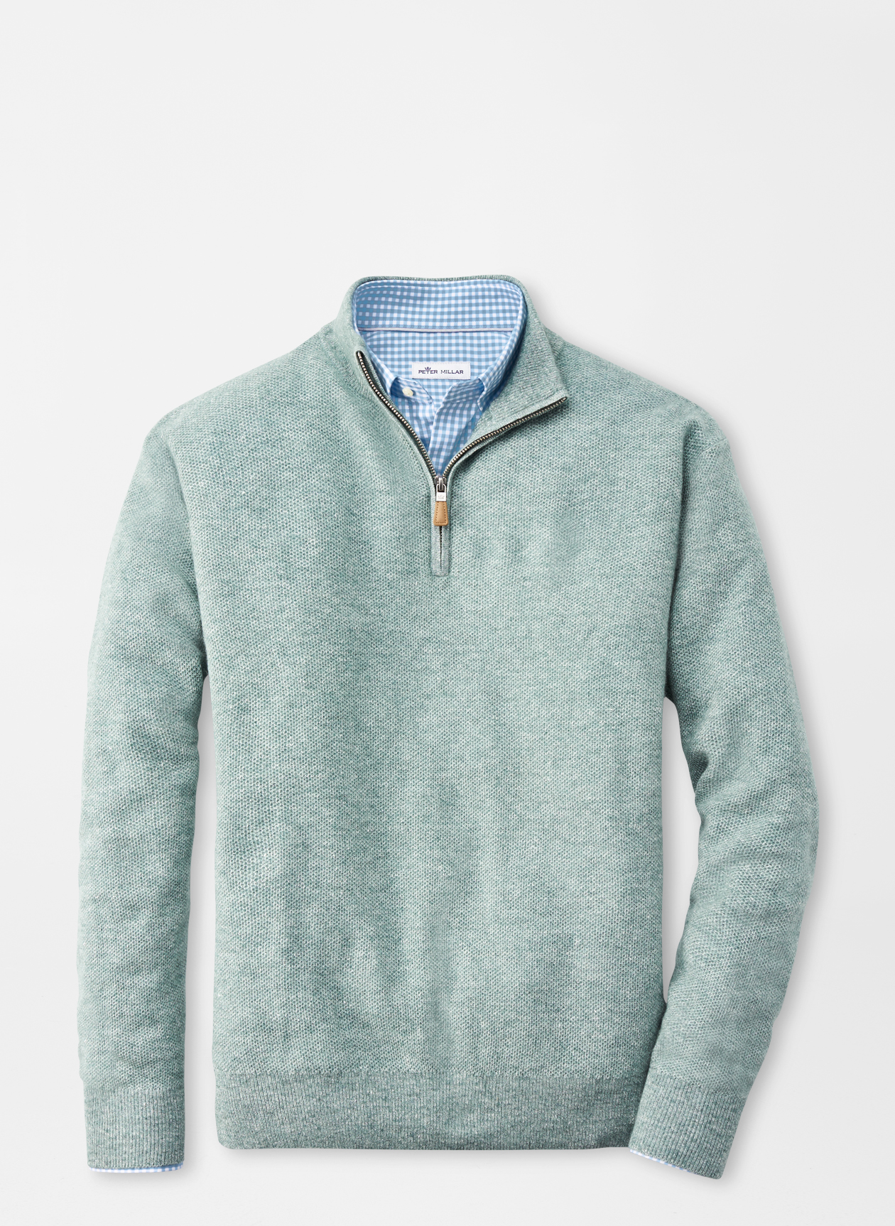 NWT Peter factory Millar Small Mens 1/4 Zip Cashmere/ Linen Sweater Turquoise MSRP $295