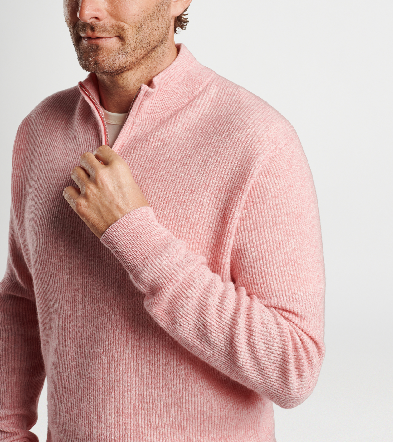 Harbour Cashmere Linen Quarter Zip, Men's Sweaters