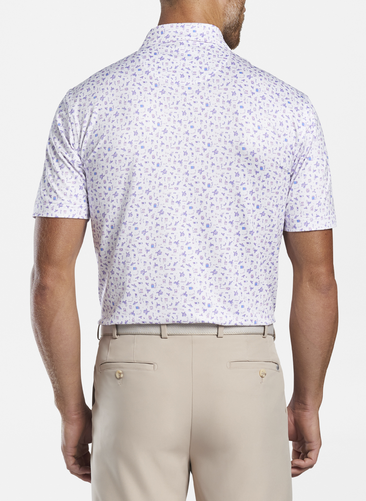 PETER MILLAR Hammered Performance Jersey Polo in Surfboard