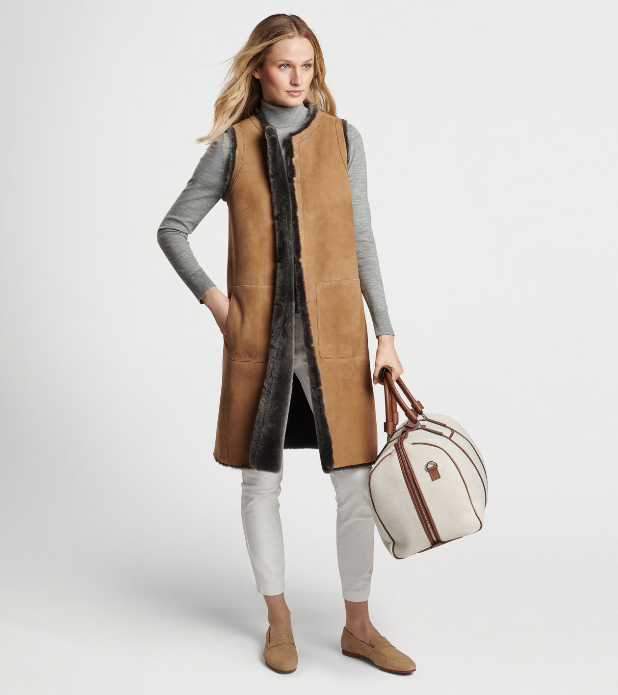 Amelie Reversible Shearling Long Vest