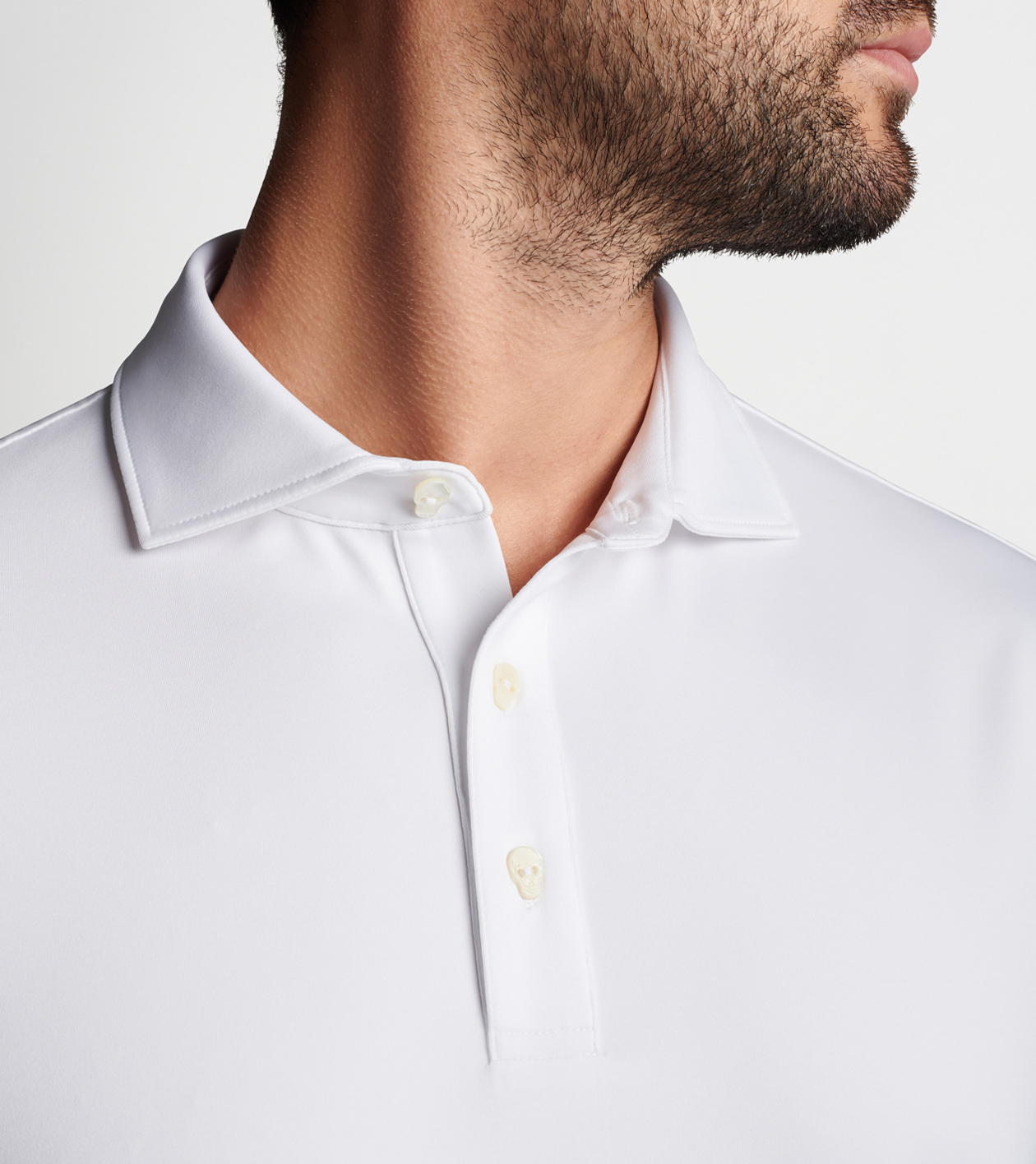 Peter Millar Edwin Spread Collar Jersey Polo in White for Men