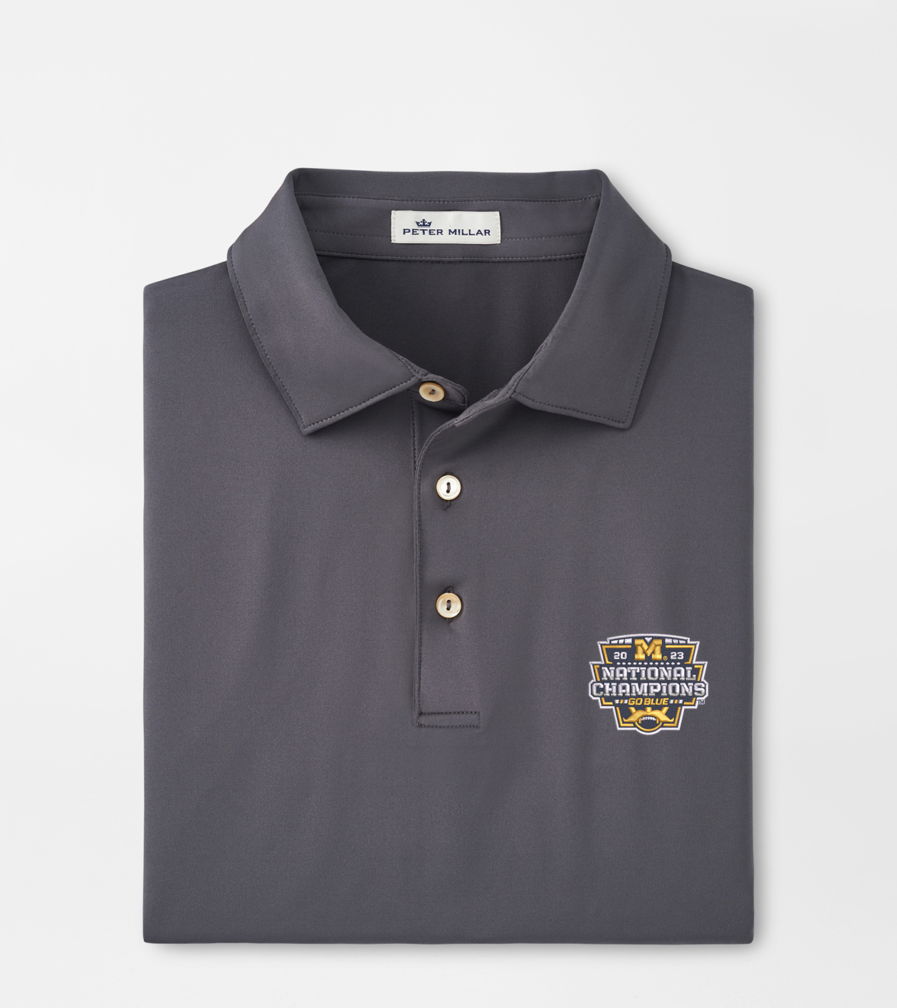 Michigan National Champion Solid Performance Jersey Polo (Sean Self Collar)