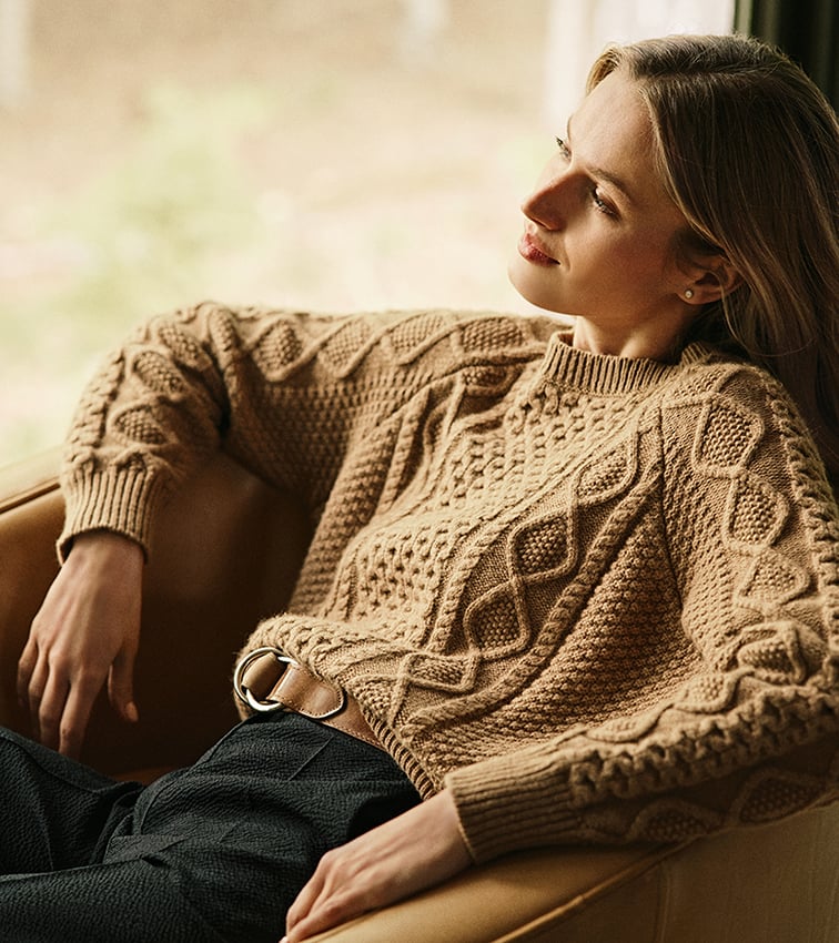 Grace Cable Knit Crew Sweater