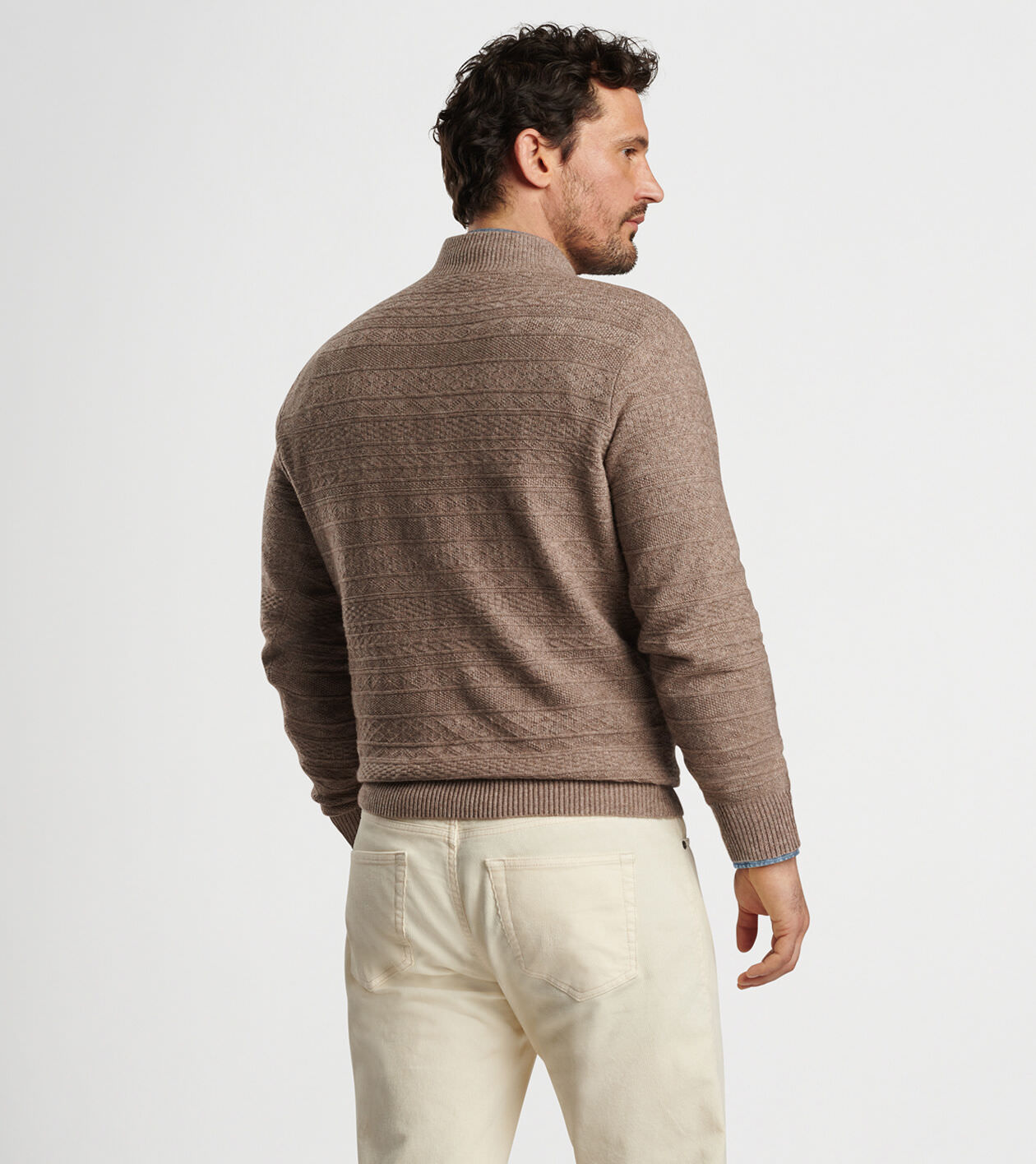 Crescent Texture Quarter-Zip Sweater