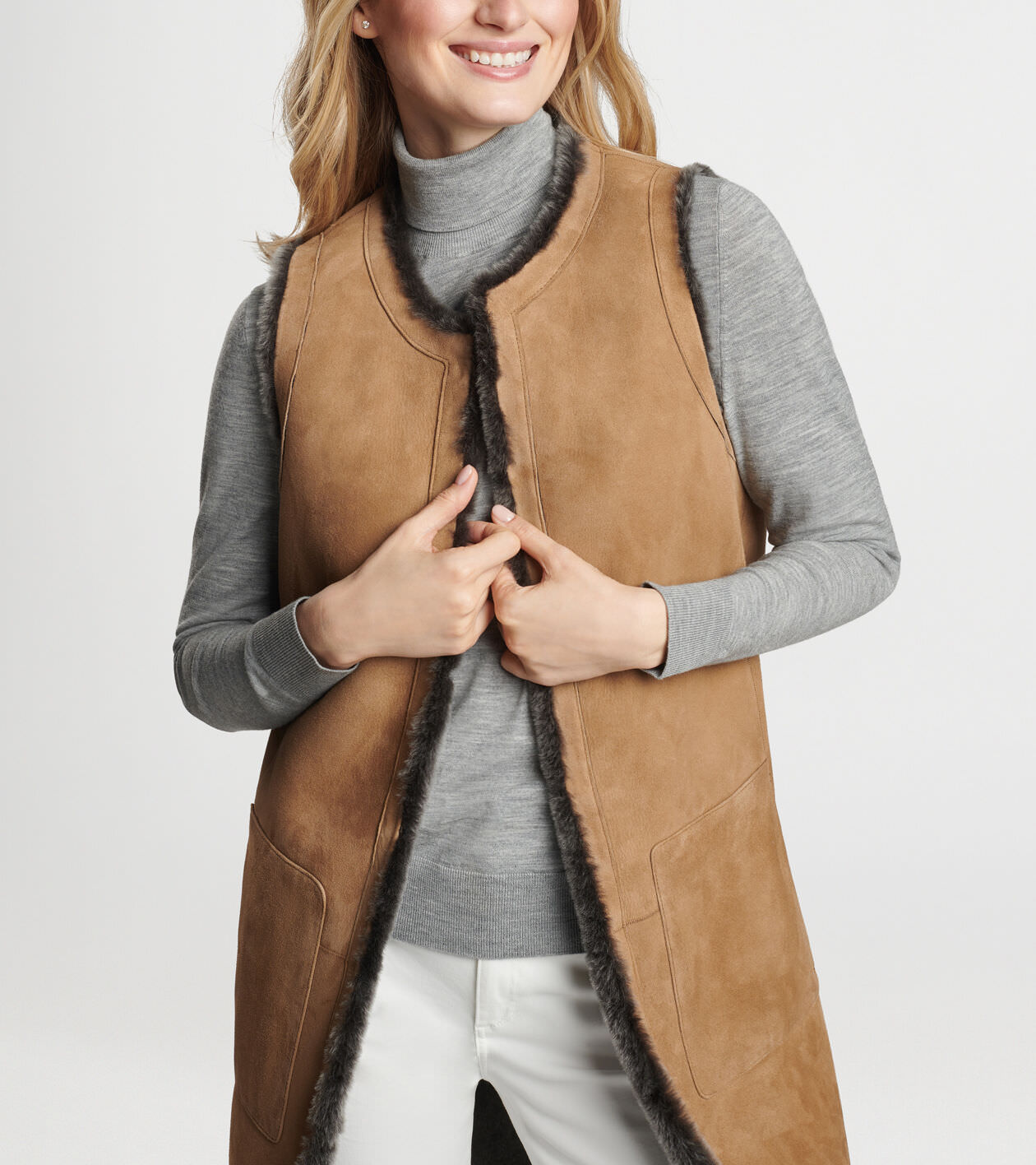 Amelie Reversible Shearling Long Vest