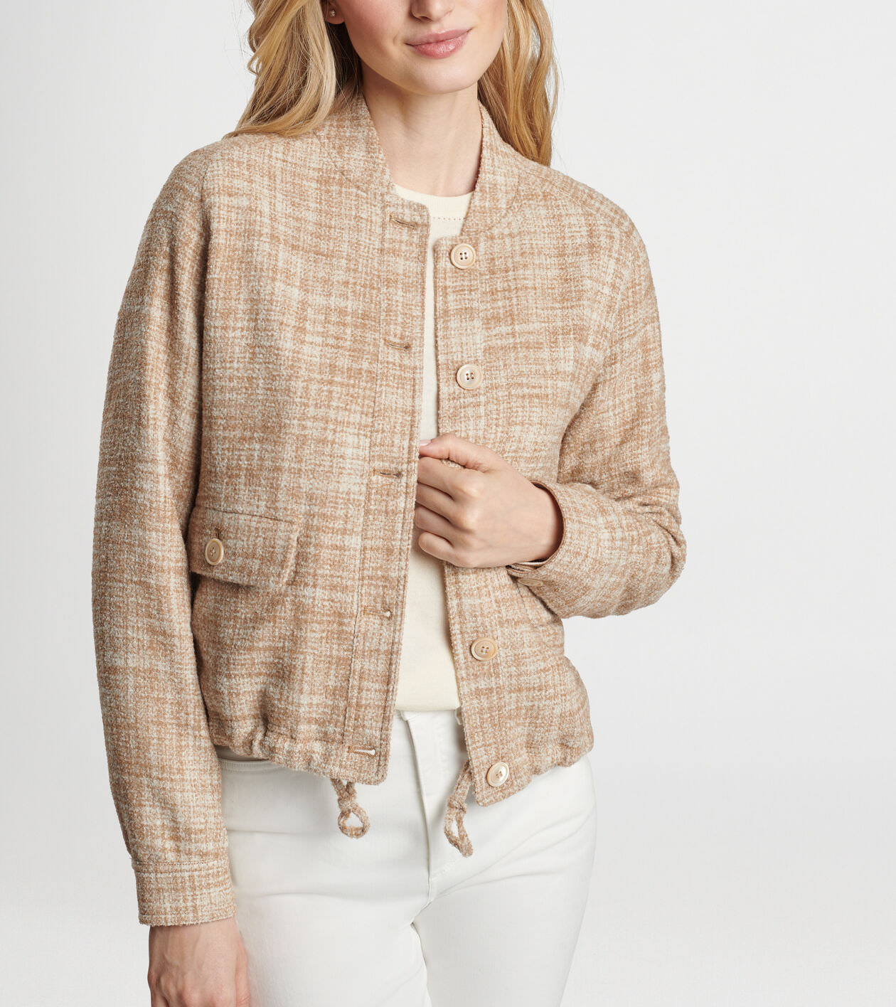 Valletta Tweed Effortless Bomber Jacket